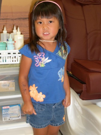 Kasen before manicure and pedicure